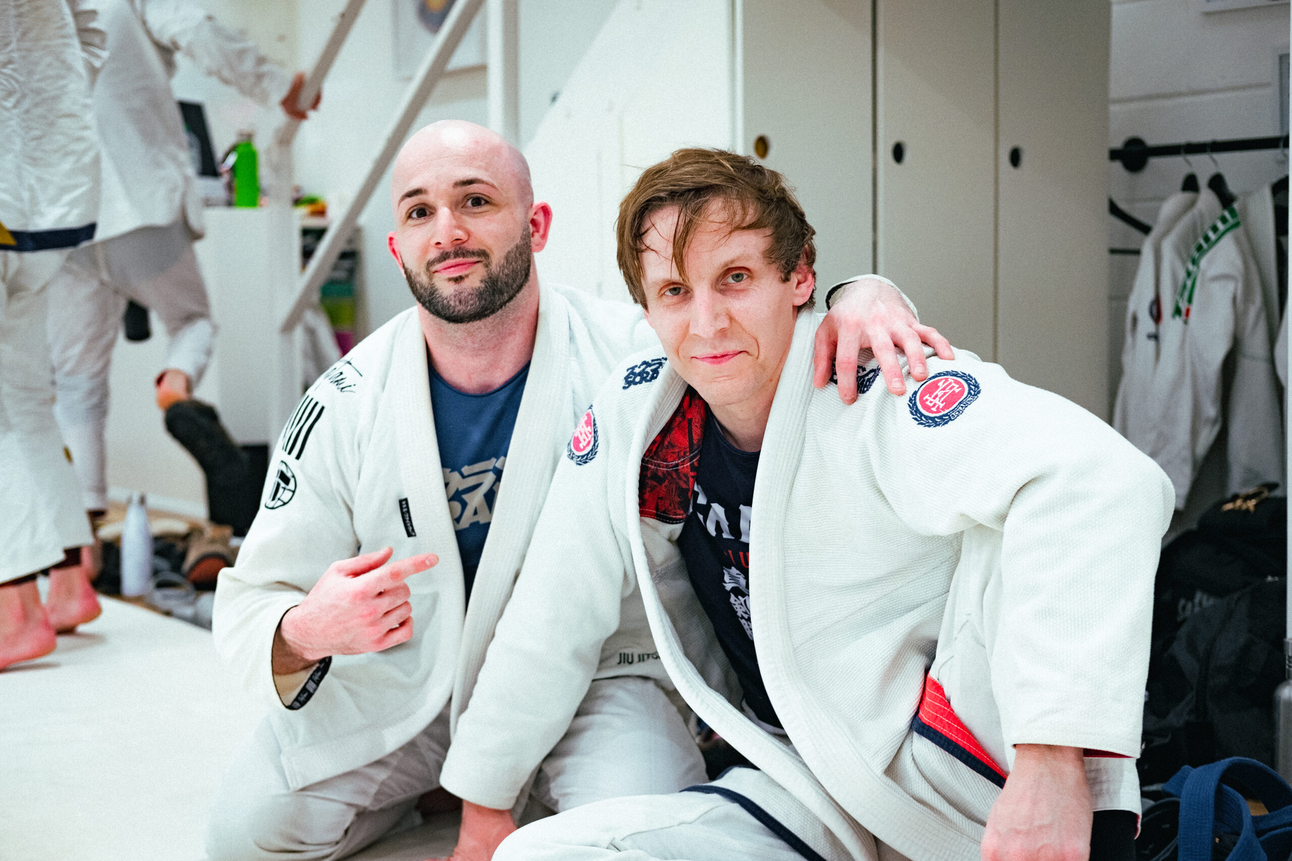 Piotr and Micheal enjoying Anna Rodrigues seminar at Escapology BJJ in Cambridge